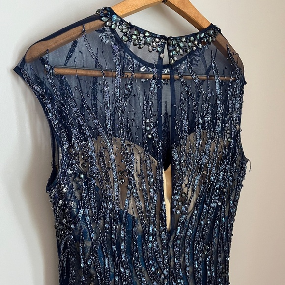 Tony Bowls Beaded Mermaid Evening Gown - Picture 13 of 14